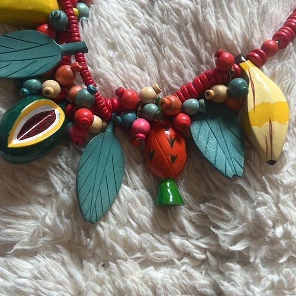 Vintage Layered Fruit wooden Necklace!! - Picture 2 of 5